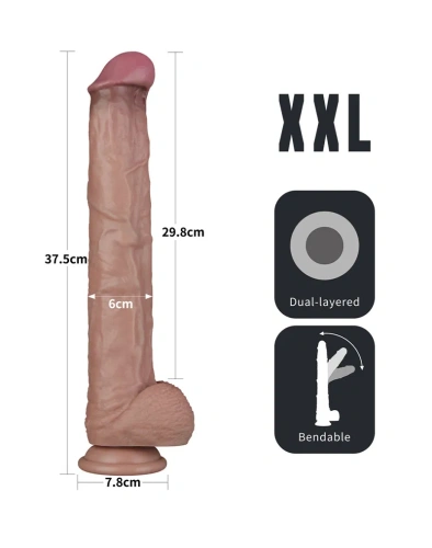 Фаллоимитатор Dual Layered Bendable 14.5'', 37.5 см